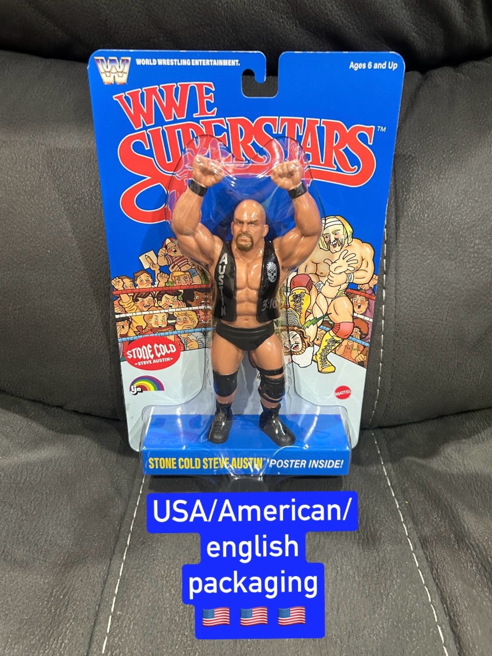 Stone cold Steve Austin WWE LJN Mattel! **U.S box** 🇺🇸